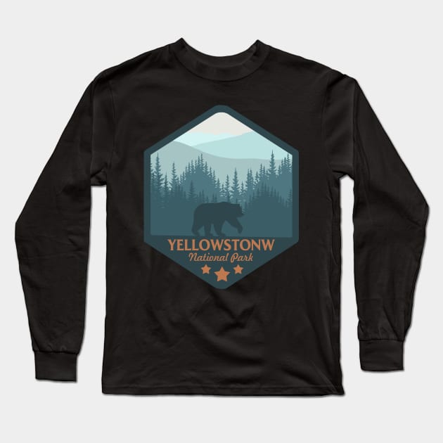 Yellowstone national park Long Sleeve T-Shirt by Tonibhardwaj